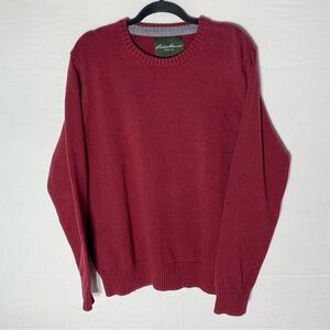 Vintage Eddie Bauer Red Combed Cotton Crewneck Sweater TXL